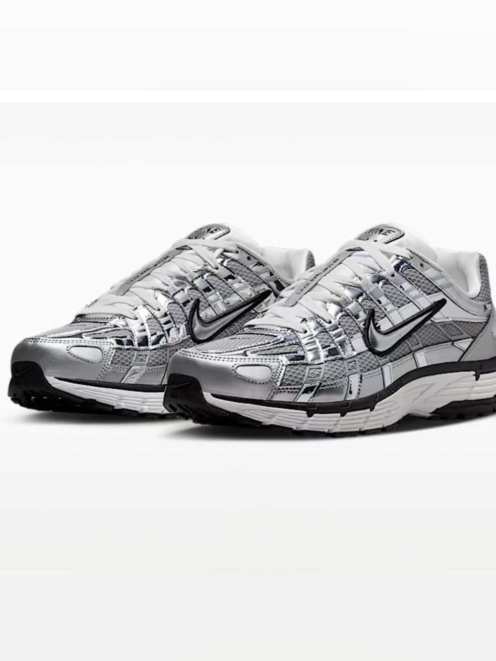 Nike P-6000 Silver & Black Metallic Sneakers Size M 7 / W 8.5 new in box